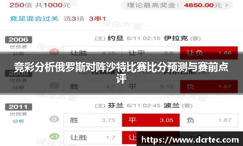 竞彩分析俄罗斯对阵沙特比赛比分预测与赛前点评